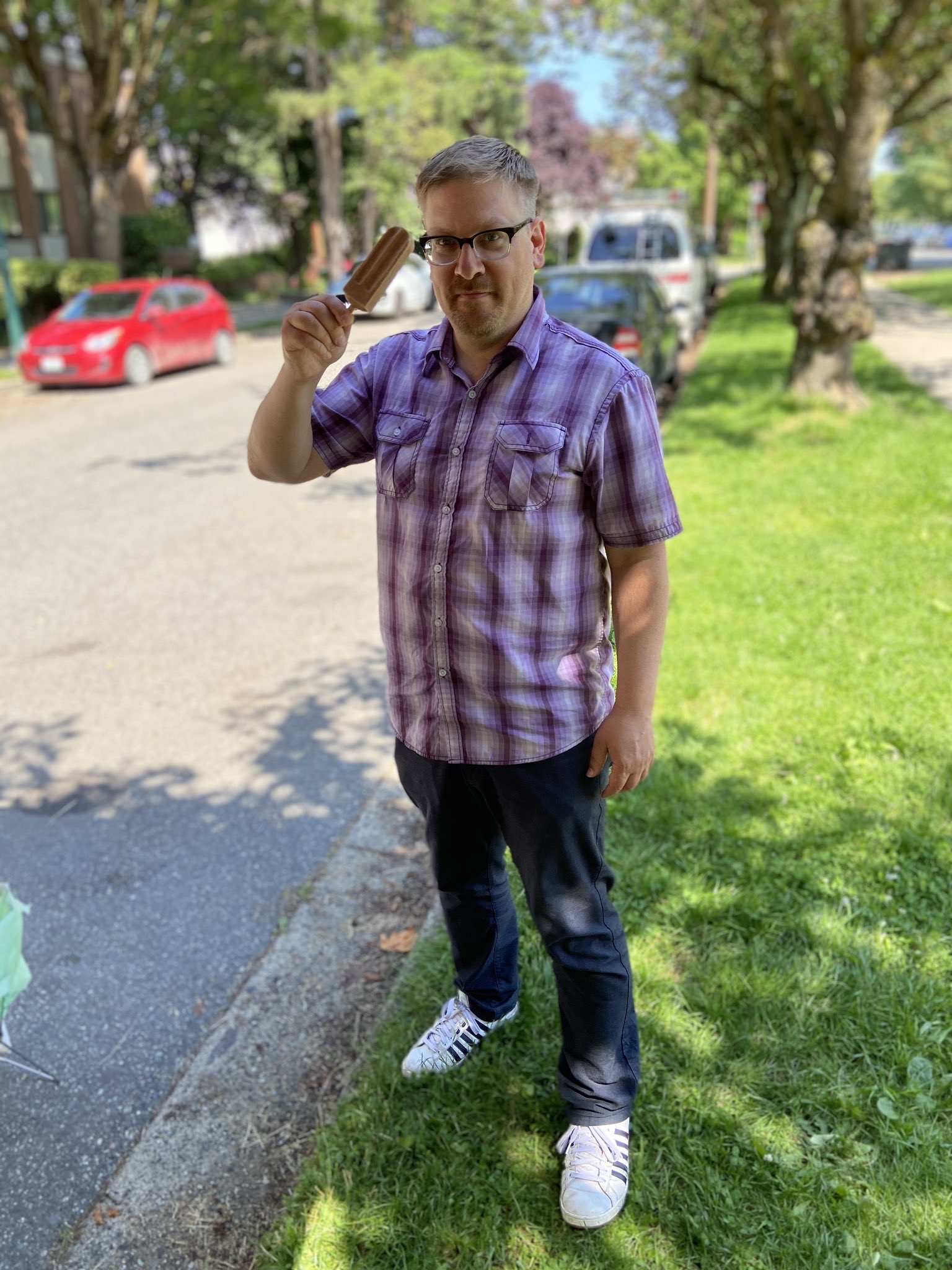 Boris Mann holding a popsicle